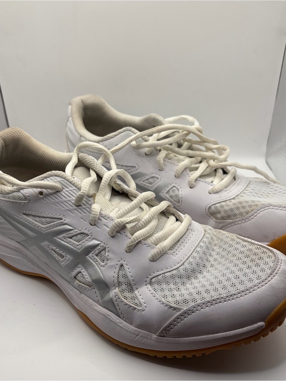 Asics Women's White and Gum Athletic Lace-Up Sneakers